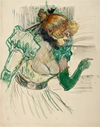 Artista con guantes verdes